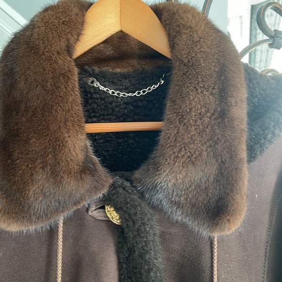 Beautiful extra warm women’s genuine shearling with mink colour and cuff sz XL - Picture 5 of 12